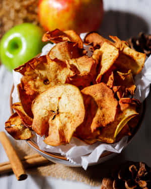 Homemade Cinnamon Apple Chips Wallpaper