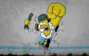 Homer From The Simpsons Graffiti Wallpaper