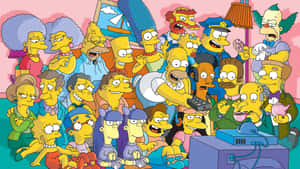 Homer Simpson And Bart Simpson Enjoying Their Favorite Activity On The Computer. Wallpaper