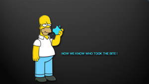 Homer Simpson Eating Apple Wallpaper