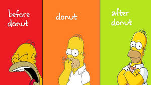 Homer Simpson Funny Donut Evolution Wallpaper