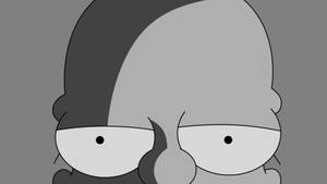 Homer Simpson Grayscale Wallpaper