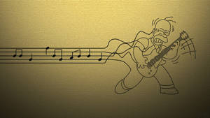 Homer Simpson Playing Guitar Wallpaper