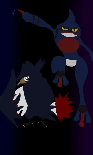 Honchkrow And Toxicroak Wallpaper