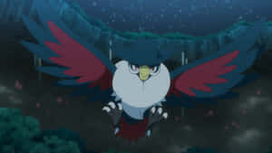 Honchkrow Flying During The Night Wallpaper