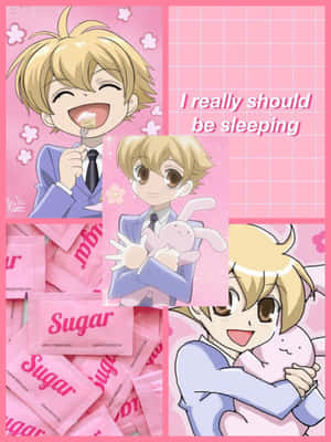 Honey Senpai Collage Pink Aesthetic Wallpaper