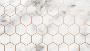 Honeycomb Gold Marble Wallpaper