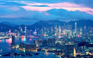 Hong Kong City Lights Wallpaper