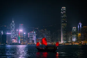 Hong Kong Victoria Harbour Night View Wallpaper