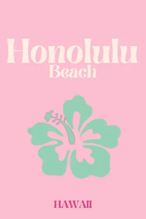 Honolulu Beach Hawaii Hibiscus Poster Wallpaper