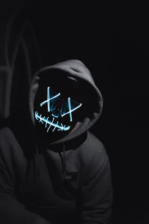 Hoodie Guy With Electronic Mask Wallpaper