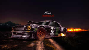 Hoonigan Ford Mustang R T R Night Flames Wallpaper