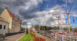 Hoorn Harbor Tall Ship Netherlands Wallpaper