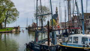 Hoorn Harbor View Netherlands Wallpaper