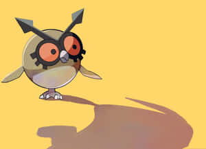 Hoothoot Pokemon With Shadow Illustration Wallpaper