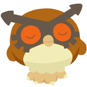 Hoothoot With Closed Eyes White Background Wallpaper