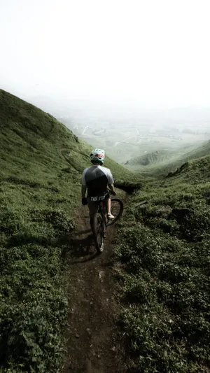 Hop On An Adventure With The Mountain Bike Iphone Wallpaper