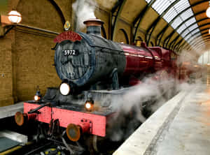 Hop On And Take A Magical Journey Aboard The Iconic Hogwarts Express Train. Wallpaper