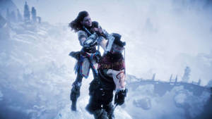 Horizon Zero Dawn Fighting Wallpaper