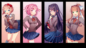 Horizontal Collage Doki Doki Book Club Ddlc Wallpaper