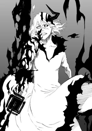 Horned Figure Black Flames Wallpaper