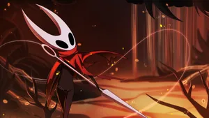 Hornet In Action Hollow Knight Silksong Wallpaper