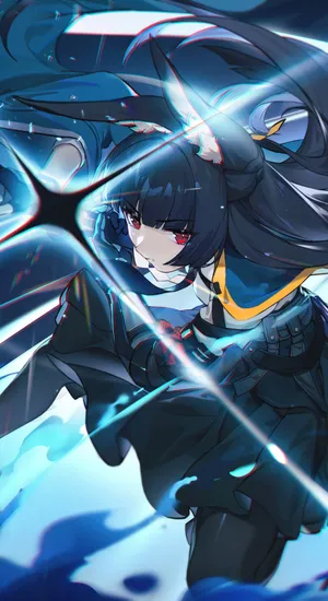 Hoshimi Miyabi Action Pose Wallpaper