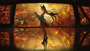 Hoshimi Miyabi Autumn Dance Wallpaper