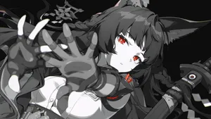 Hoshimi Miyabi Dynamic Action Pose Wallpaper