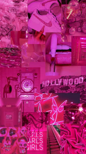 Hot Pink Aesthetic Collage Wallpaper