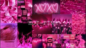 Hot Pink Aesthetic Collage Wallpaper