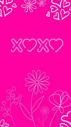 Hot Pink Girly Xoxo Wallpaper