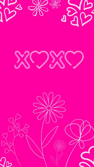 Hot Pink Girly Xoxo Wallpaper