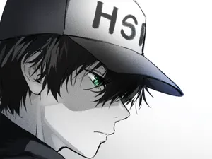 Hotaro Oreki Side Profile With A Cap Wallpaper