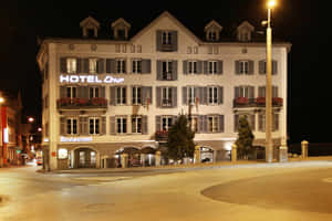 Hotel Chur Night Exterior Wallpaper