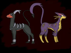 Houndoom And Liepard Wallpaper