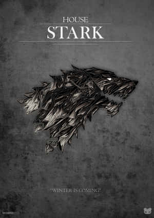 House Stark Wolf Textured Logo Wallpaper