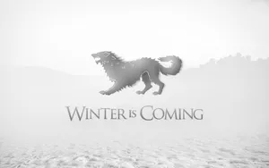 House Stark Wolf Winter Snow Wallpaper