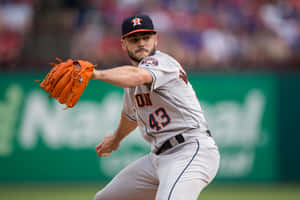 Houston Astros Pitcher Throwing A Ball Wallpaper