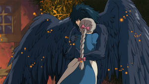 Howl's Embrace Howl's Moving Castle Wallpaper