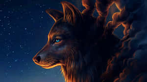 Howling At The Moon – Anime Wolf Art Wallpaper