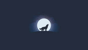 Howling Wolf Under A Glowing Moon Wallpaper