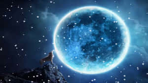 Howling Wolf Under The Moonlight Wallpaper
