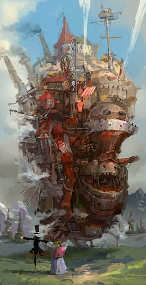 Howls Moving Castle Artistic Interpretation Wallpaper