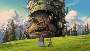 Howls Moving Castle Meadow Scene Wallpaper