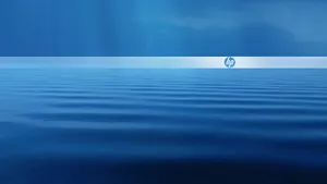 Hp Laptop Logo Over Water Wallpaper