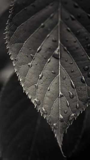 Htc Greyscale Leaf Wallpaper