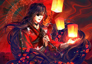 Hua Cheng Glowing Lanterns Wallpaper