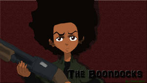 Huey Freeman Holding A Shotgun In The Boondocks Wallpaper