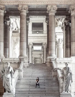 Huge Architecture Stairs And Column Wallpaper